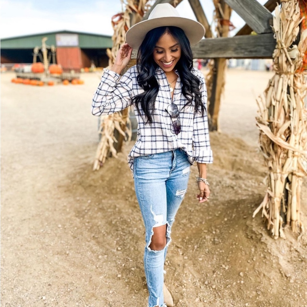 fall grayson plaid flannel button up